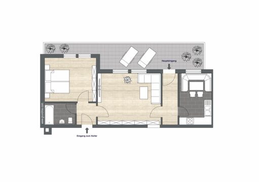 Charmante 2-Zimmer-Wohnung mit Stellplatz, Gartenblick und Bergpanorama