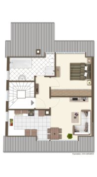 Gepflegte Zwei-Zimmer-Wohnung mit Einbauküche und ausgebautem Dachstuhl in Stuttgart-Rohr