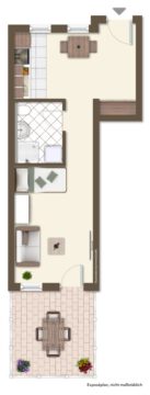 Vermietete 1,5-Zi. Wohnung mit Südbalkon und Garagenstellplatz in zentraler Lage von Leinf.-Echterd.