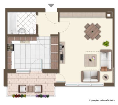 Attraktive Ein-Zimmer-Wohnung mit Balkon und Stellplatz in Altbach