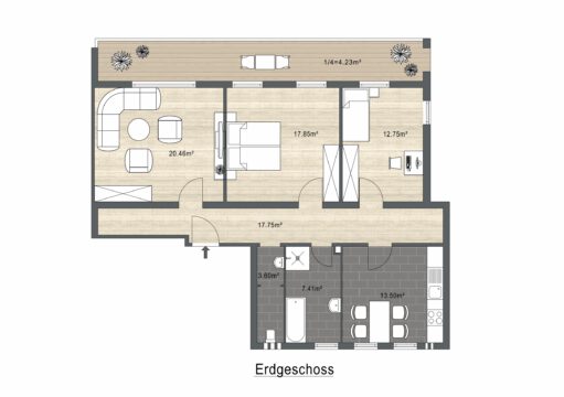 Naturnah wohnen mit Bergblick – Großzügige Wohnung mit Terrasse, Stellplatz und extra Gästezimmer