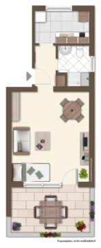 Helle und gepflegte Ein-Zimmer-Wohnung mit Terrasse in ruhiger Wohnlage von Filderstadt-Plattenhardt